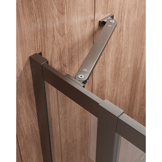 Душевое ограждение Cezares 130x100 см MOLVENO-AH-21-100+30-C-GM-IV, оружейная сталь/прозрачное фото 6