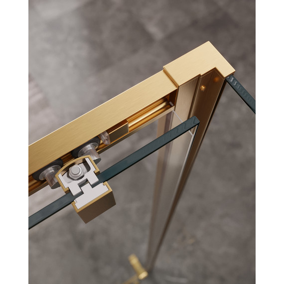 Душевое ограждение Cezares 150x90 см MOLVENO-AH-12-150/90-C-BORO-IV, брашированное золото/прозрачное фото 4