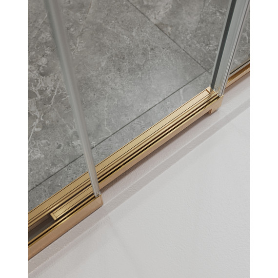 Душевое ограждение Cezares 100x90 см MOLVENO-AHF-31-100/90-C-BORO-IV, брашированное золото/прозрачное фото 5