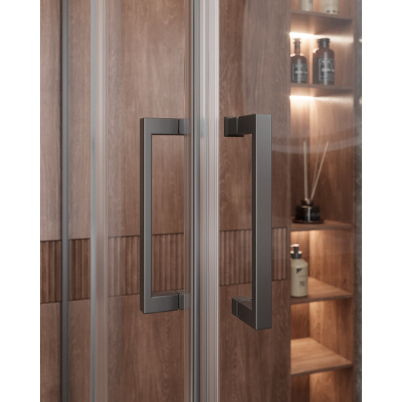 Душевое ограждение Cezares 130x120 см MOLVENO-AH-22-130/120-C-GM-IV, оружейная сталь/прозрачное фото 3