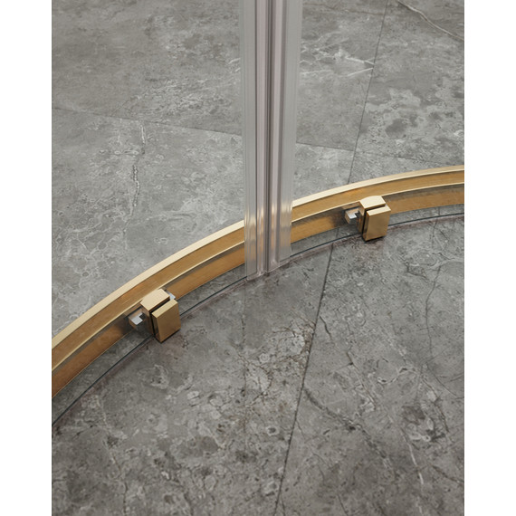 Душевое ограждение Cezares 120x110 см MOLVENO-RH-22-120/110-C-BORO-IV, брашированное золото/прозрачное фото 6
