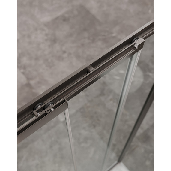 Душевое ограждение Cezares 100x90 см MOLVENO-AHF-31-100/90-C-GM-IV, оружейная сталь/прозрачное фото 4