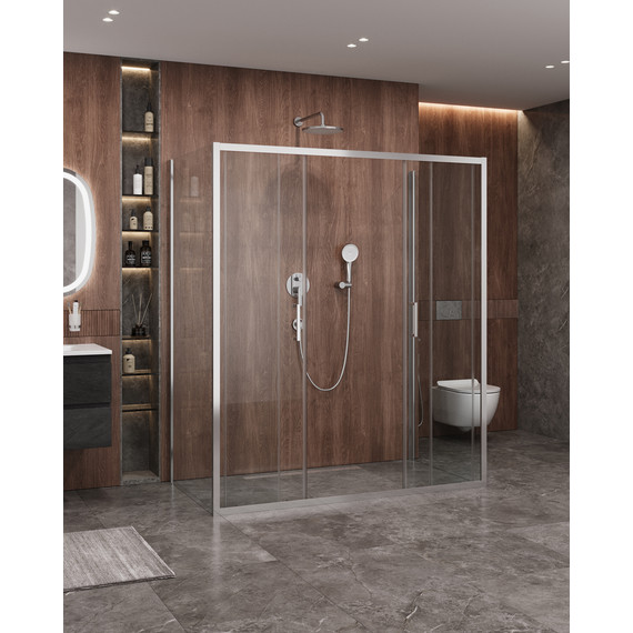 Душевое ограждение Cezares 180x90 см MOLVENO-AH-2/2-180/90-C-Cr-IV, хром/прозрачное фото 2