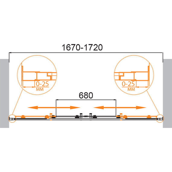Душевая дверь Cezares 170 см MOLVENO-BF-2-170-C-GM-IV, оружейная сталь/прозрачное - 6 Душевая дверь Cezares 170 см MOLVENO-BF-2-170-C-GM-IV, оружейная сталь/прозрачное фото 6