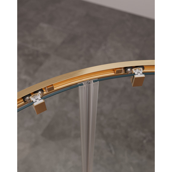 Душевое ограждение Cezares 120x100 см MOLVENO-RH-2-120/100-C-BORO-IV, брашированное золото/прозрачное фото 4