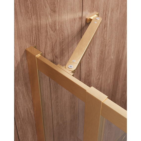 Душевое ограждение Cezares 120x120 см MOLVENO-A-22-90+30-C-BORO-IV, брашированное золото/прозрачное фото 6