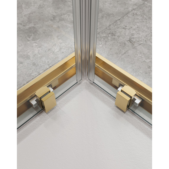 Душевое ограждение Cezares 120x90 см MOLVENO-AH-21-90+30-C-BORO-IV, брашированное золото/прозрачное фото 5