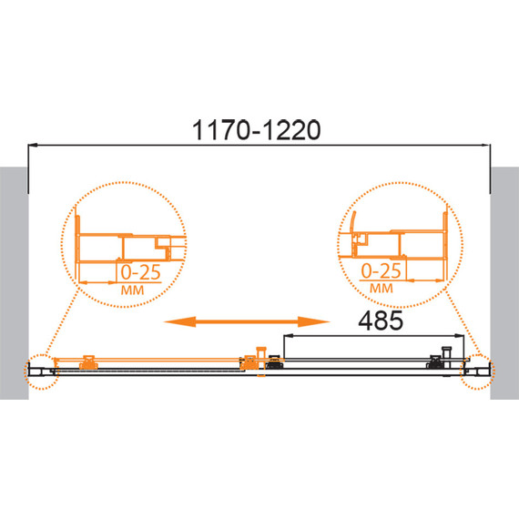 Душевая дверь Cezares 120 см MOLVENO-BF-1-120-C-BORO-IV, брашированное золото/прозрачное - 6 Душевая дверь Cezares 120 см MOLVENO-BF-1-120-C-BORO-IV, брашированное золото/прозрачное фото 6