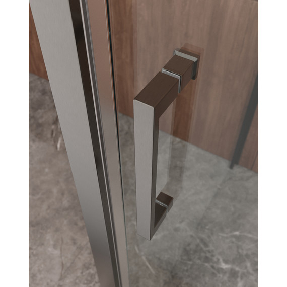 Душевое ограждение Cezares 150x90 см MOLVENO-AH-12-150/90-C-GM-IV, оружейная сталь/прозрачное фото 3