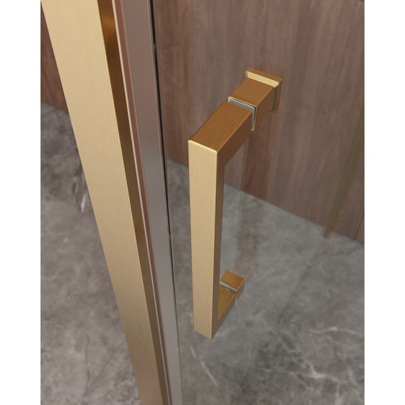 Душевое ограждение Cezares 160x90 см MOLVENO-AH-11-160/90-C-BORO-IV, брашированное золото/прозрачное фото 3