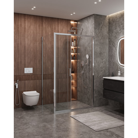 Душевое ограждение Cezares 120x90 см MOLVENO-AHF-31-120/90-C-CR-IV, хром/прозрачное фото 2