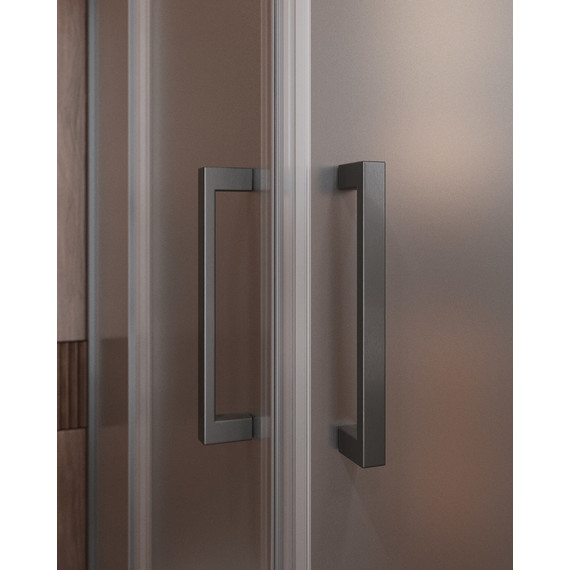 Душевое ограждение Cezares 110x110 см MOLVENO-A-22-90+20-P-GM, оружейная сталь/матовое фото 3