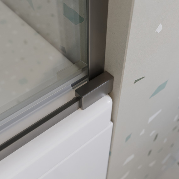 Шторка для ванны Cezares 180 см TANDEM-SOFT-VF-2-180/145-C-GM-IV, оружейная сталь/прозрачное фото 4