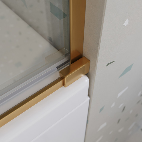 Шторка для ванны Cezares 180 см TANDEM-SOFT-VF-2-180/145-C-BORO-IV, брашированное золото/прозрачное фото 4