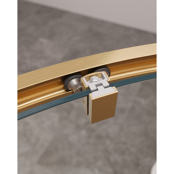 Душевое ограждение Cezares 120x120 см MOLVENO-R-11-90+30-C-BORO-IV, брашированное золото/прозрачное фото 4