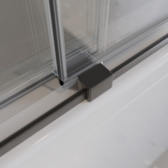 Шторка для ванны Cezares 180 см TANDEM-SOFT-VF-2-180/145-C-GM-IV, оружейная сталь/прозрачное фото 6