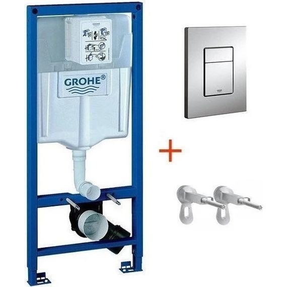 Инсталляция с подвесным унитазом комплект: Grohe Rapid SL 38772001 с подвесным безободковым унитазом Loranto Delphi 91343 сиденье микролифт, крепление, кнопка смыва хром (Система смыва торнадо) - 2 Инсталляция с подвесным унитазом комплект: Grohe Rapid SL 38772001 с подвесным безободковым унитазом Loranto Delphi 91343 сиденье микролифт, крепление, кнопка смыва хром (Система смыва торнадо) фото 2