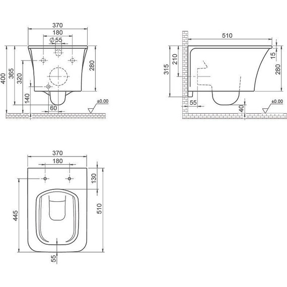 Унитаз-биде подвесной безободковый Boheme Mirage 965-2 фото 3