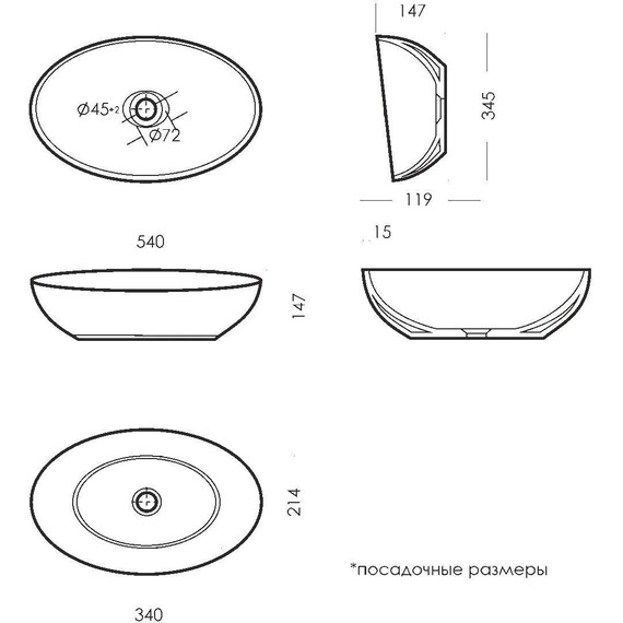 Раковина-чаша Sanita Luxe RINGO 53 см WB.CT/Ringo/54-N.Cut/WHT.G/S1 - 6 Раковина-чаша Sanita Luxe RINGO 53 см WB.CT/Ringo/54-N.Cut/WHT.G/S1 фото 6
