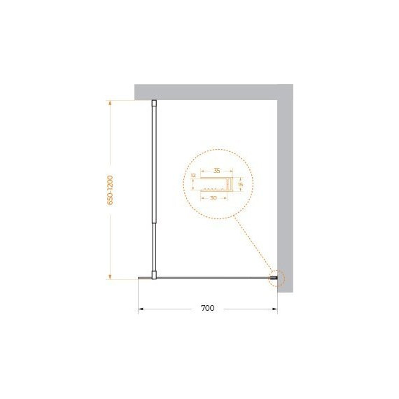 Душевая перегородка BelBagno 70 см KRAFT-L-1-70-C-Cr, хром/прозрачное - 2 Душевая перегородка BelBagno 70 см KRAFT-L-1-70-C-Cr, хром/прозрачное фото 2