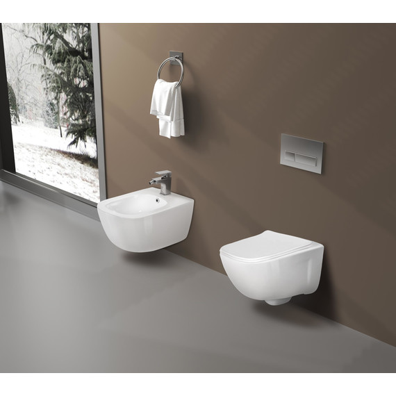 Унитаз-биде подвесной безободковый Aquatek Дива AQ2012B-00 с крышкой микролифт фото 7