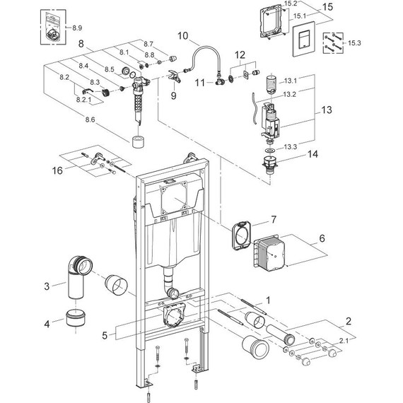Инсталляция для подвесного унитаза Grohe Rapid SL 38772001 с кнопкой смыва хром, Цвет производителя: хром фото 12