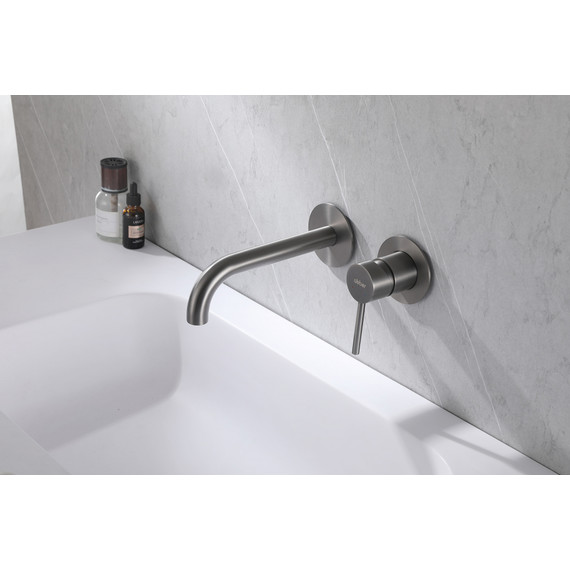 Смеситель для раковины настенный ABBER Wasser Kreis AF8112NG (со скрытой частью), никель, Цвет производителя: никель фото 2