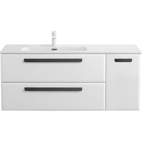 Тумба подвесная с раковиной Cezares 120 см ECO-CER-N-1200-2C-1A-SO-BL-L, bianco lucido фото 