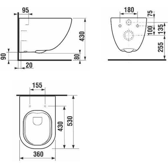 Унитаз подвесной безободковый Laufen Basal Combipack 8.66E1.0.000.000.1 с тонкой крышкой микролифт фото 6