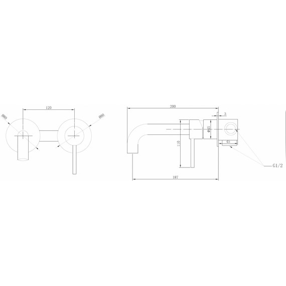 Смеситель для раковины настенный Abber Wasser Kreis AF8112B (со скрытой частью) чёрный матовый, Цвет производителя: чёрный матовый фото 5