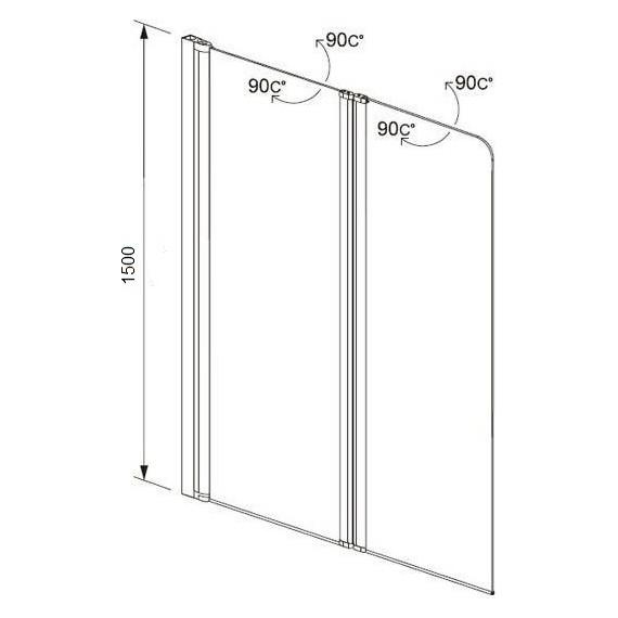 Шторка для ванны Aquatek Дельта 100x150 см AQ DEL SBA 10015CH хром/прозрачное фото 4