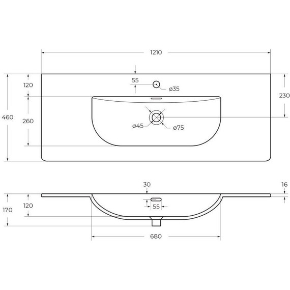 Тумба подвесная с раковиной BelBagno 120 см MARINO-CER-N-1200-2C-SO-RNG-P, rovere nature grigio фото 4