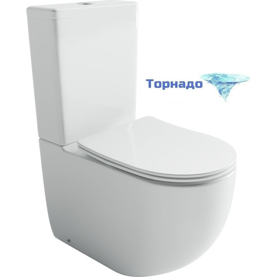 Унитаз-компакт ceramicanova Metropol CN4001T с тонкой крышкой микролифт (система смыва Торнадо) фото 