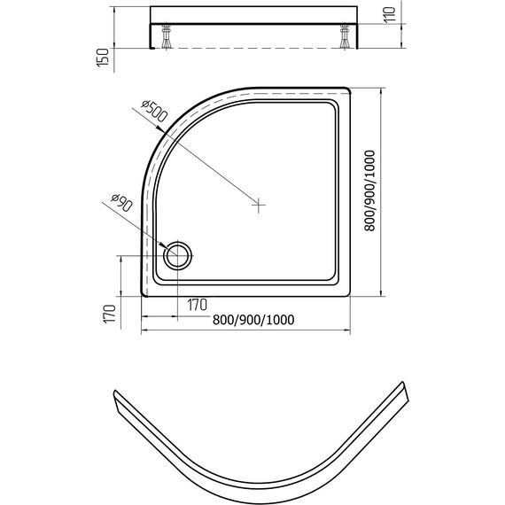 Поддон акриловый Aquatek 80x80 см DPA-0000007 фото 6