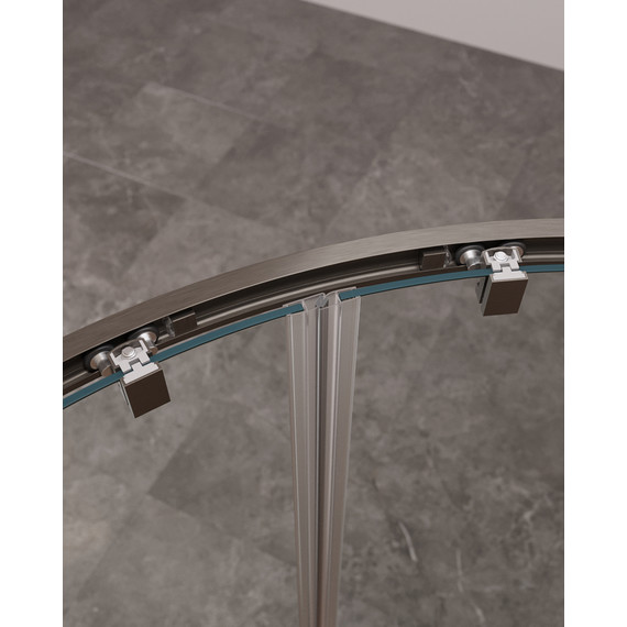 Душевое ограждение Cezares 120x110 см MOLVENO-RH-22-120/110-C-GM-IV, оружейная сталь/прозрачное фото 5