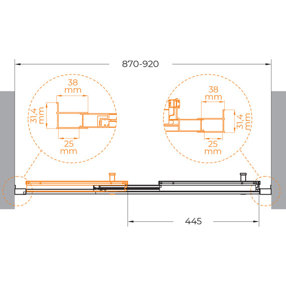 Душевая дверь Cezares 90 см MOLVENO-BF-3-90-C-GM-IV, оружейная сталь/прозрачное - 7 Душевая дверь Cezares 90 см MOLVENO-BF-3-90-C-GM-IV, оружейная сталь/прозрачное фото 7