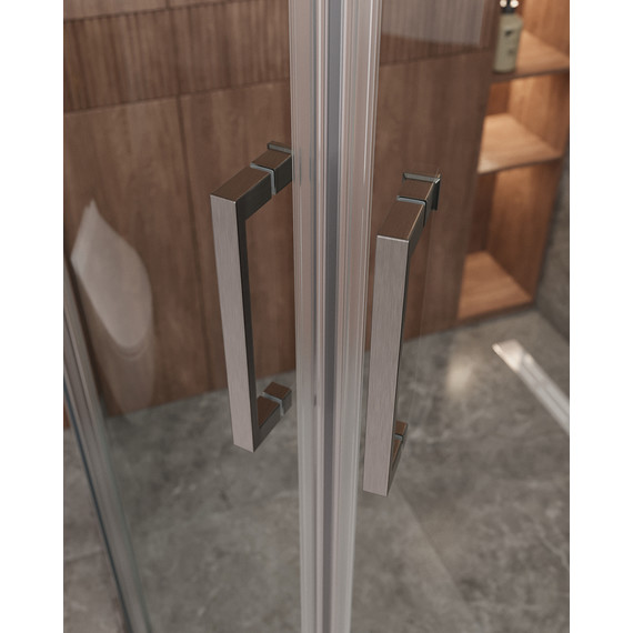 Душевое ограждение Cezares 130x100 см MOLVENO-RH-2-130/100-C-GM-IV, оружейная сталь/прозрачное фото 3