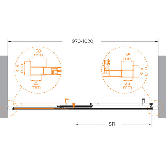 Душевая дверь Cezares 100 см MOLVENO-BF-3-100-C-Cr-IV, хром/прозрачное - 7 Душевая дверь Cezares 100 см MOLVENO-BF-3-100-C-Cr-IV, хром/прозрачное фото 7