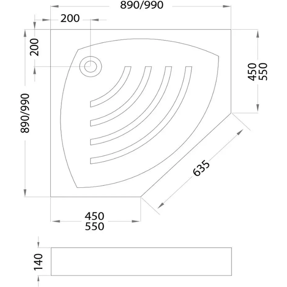 Поддон Veconi Tezeo 100x100 см TZ03-100T-01-19C1 фото 2