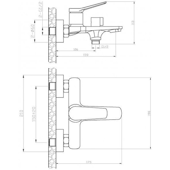 Смеситель для ванны BelBagno UNIQUE-VASM-CRM - 3 Смеситель для ванны BelBagno UNIQUE-VASM-CRM фото 3