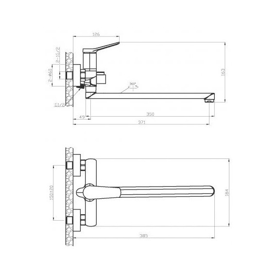 Смеситель для ванны BelBagno UNIQUE-VASM-L-CRM фото 3