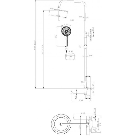 Душевая стойка BelBagno UNIQUE-VSCM-CRM - 2 Душевая стойка BelBagno UNIQUE-VSCM-CRM фото 2
