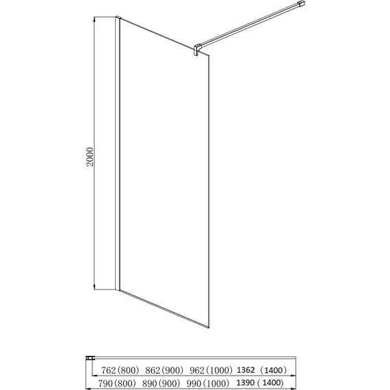 Душевая перегородка Aquatek Walk in 140 см AQ WIW 14020BL, чёрный/прозрачное фото 4