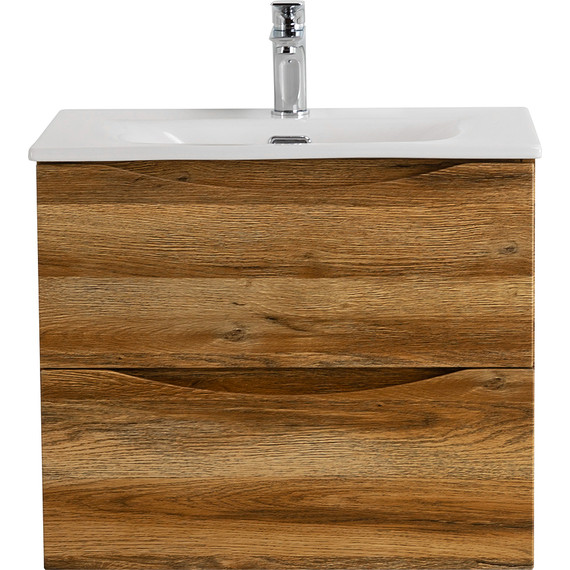 Тумба подвесная с раковиной BelBagno 60 см MARINO-CER-MINI-600-2C-SO-RR-P, rovere rustico фото 