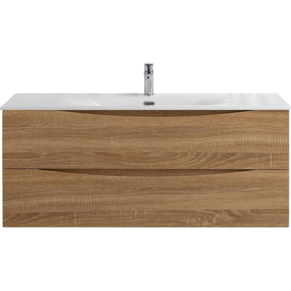 Тумба подвесная с раковиной BelBagno 120 см MARINO-CER-N-1200-2C-SO-WO-P, rovere bianco фото 