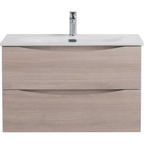 Тумба подвесная с раковиной BelBagno 80 см MARINO-CER-N-800-2C-SO-RG-P, rovere grigio фото 