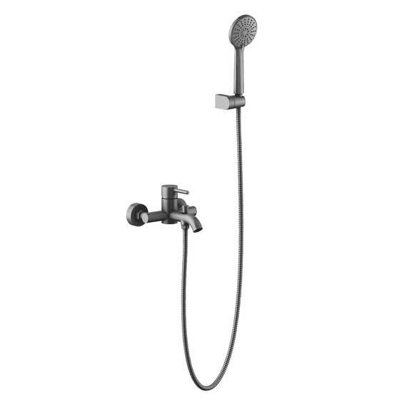 Смеситель для ванны Aquatek Европа AQ1349BGM, чёрный хром шлифованный, Цвет производителя: чёрный хром шлифованный фото 