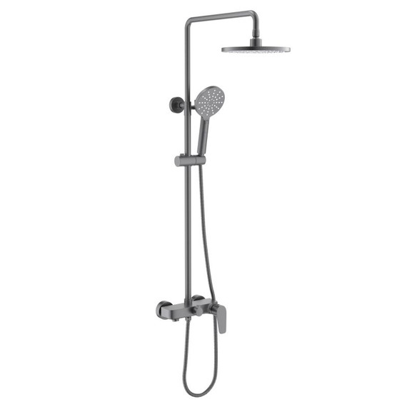 Душевая стойка Aquatek Бетта AQ2140BGM, чёрный хром шлифованный, Цвет производителя: чёрный хром шлифованный фото 