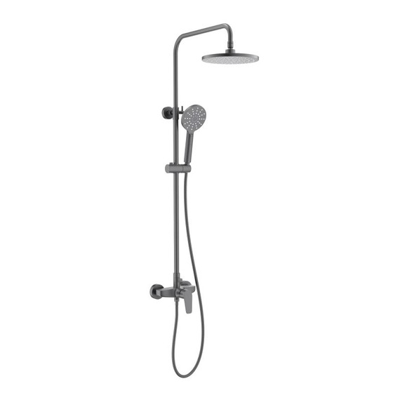 Душевая стойка Aquatek Бетта AQ2160BGM, чёрный хром шлифованный, Цвет производителя: чёрный хром шлифованный фото 