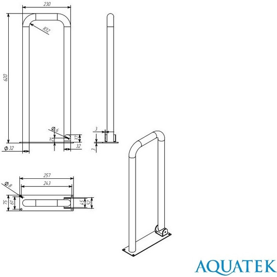 Поручень для ванны Aquatek POR-0000003 фото 9